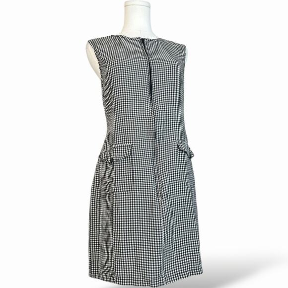 Vintage preppy 90s Gingham Mod Mini Dress - dark academia style | 10 - 280 - Picture 1 of 8